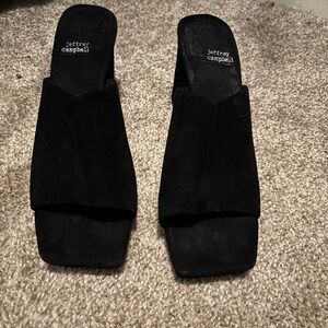 Jeffrey Campbell Black Suede Mules
